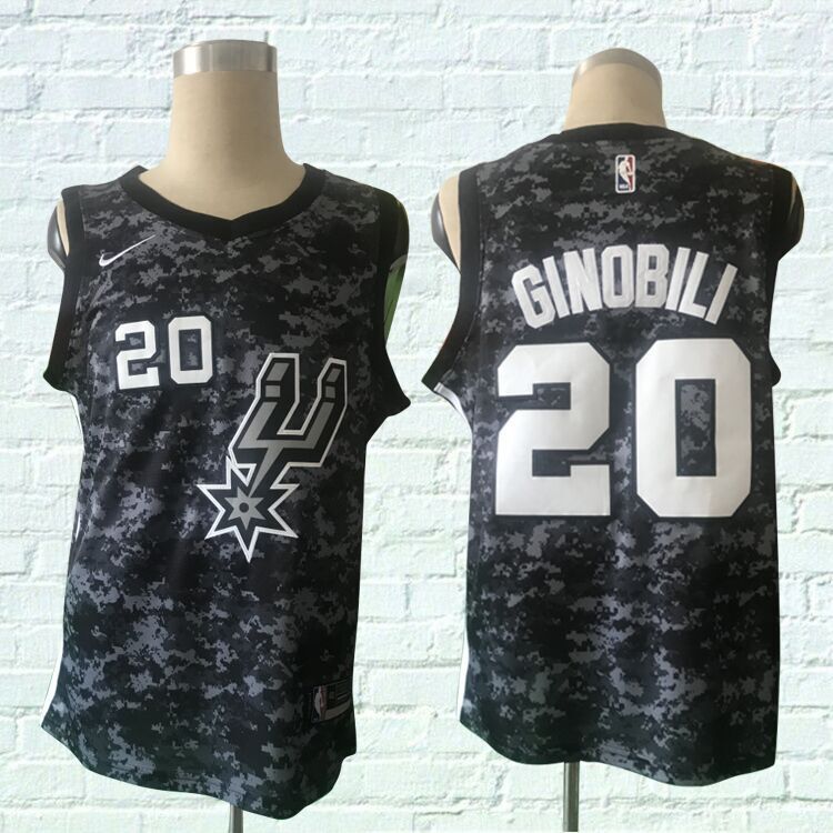 Men San Antonio Spurs #20 Ginobili Black City Edition Nike NBA Jerseys